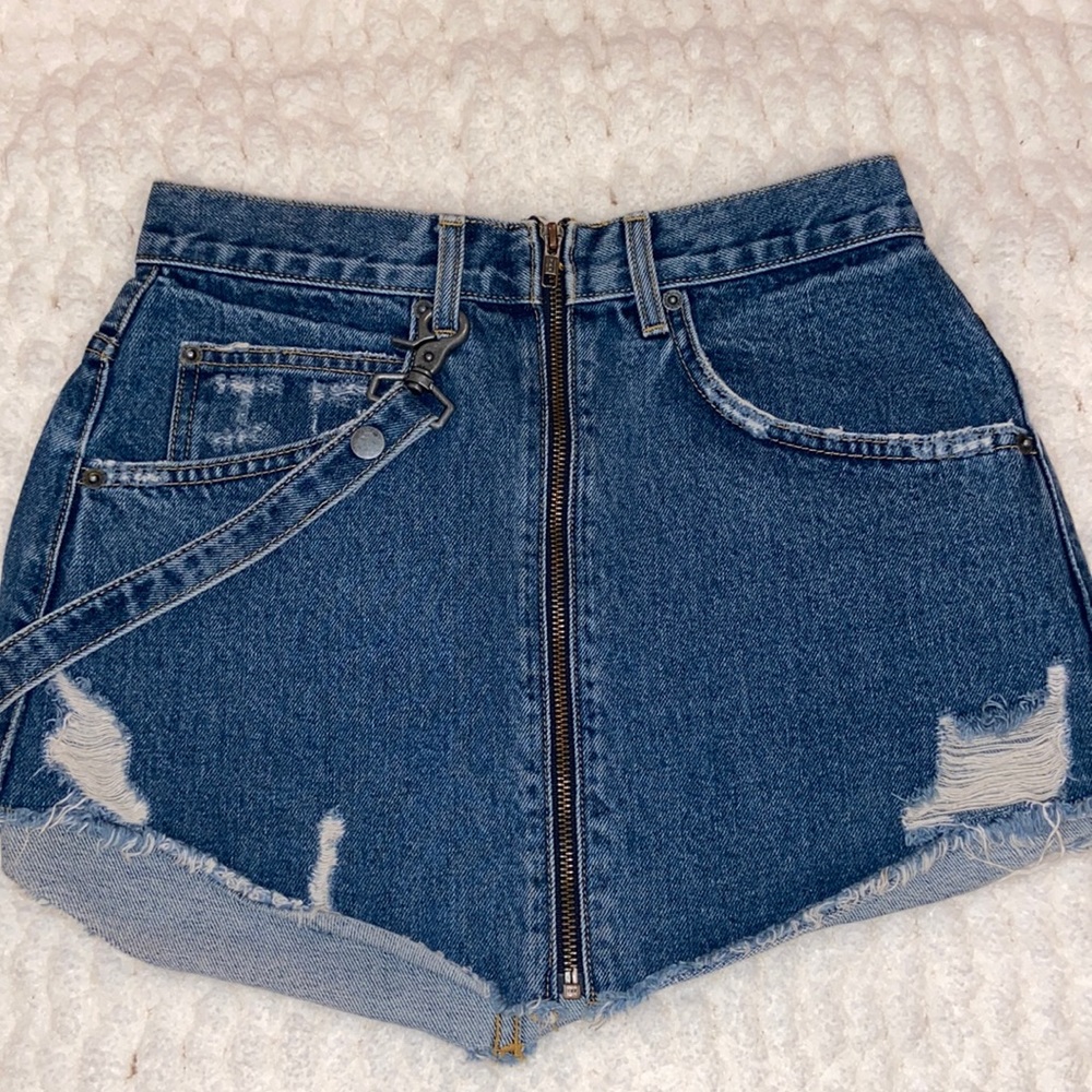 CARMAR Denim Skirt with detachable strap